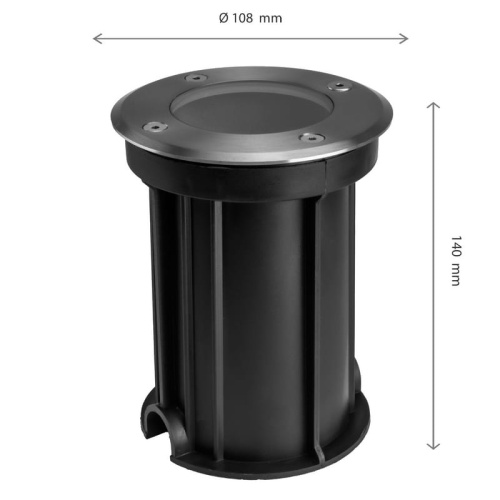 Oprawa najazdowa LUKKA CONNECT GU10 4W szara okrągła IP67 przelotowa Spectrum wymiary