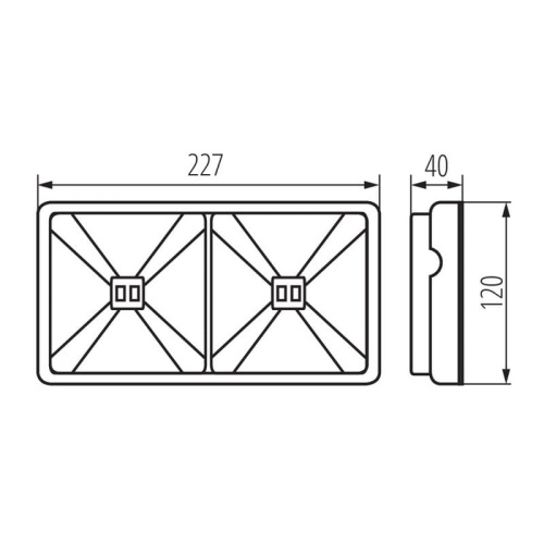 Oprawa awaryjna/antypaniczna autotest ONTEC S20 wymiary