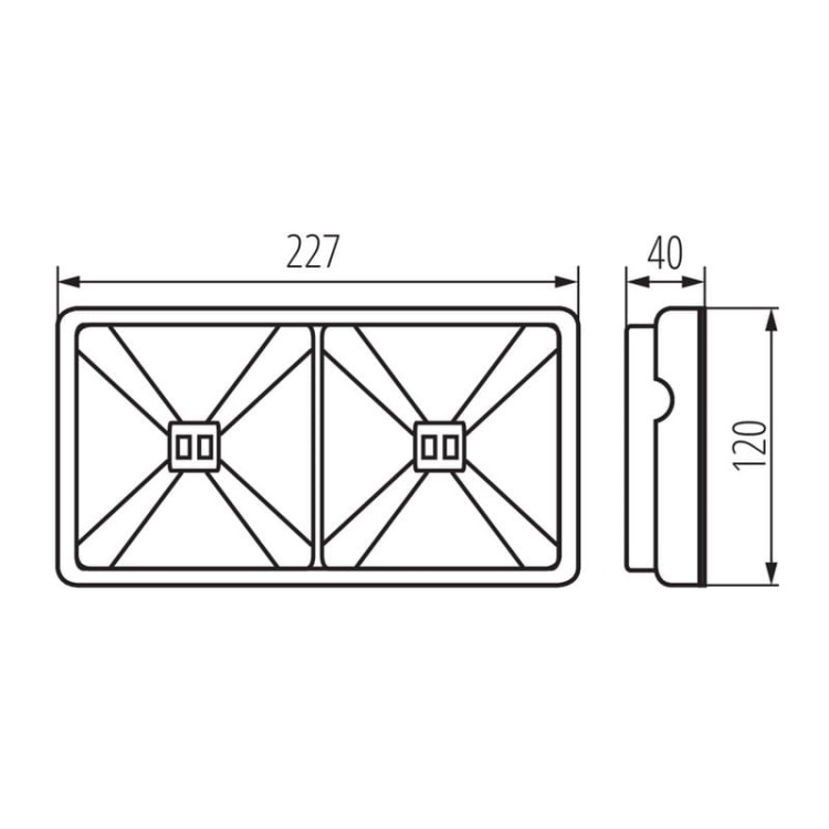 Oprawa awaryjna/antypaniczna autotest ONTEC S20 wymiary