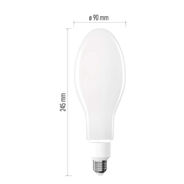 Żarówka E27 LED ED90 36W=327W biała neutralna 4000K 6000lm EMOS wymiary