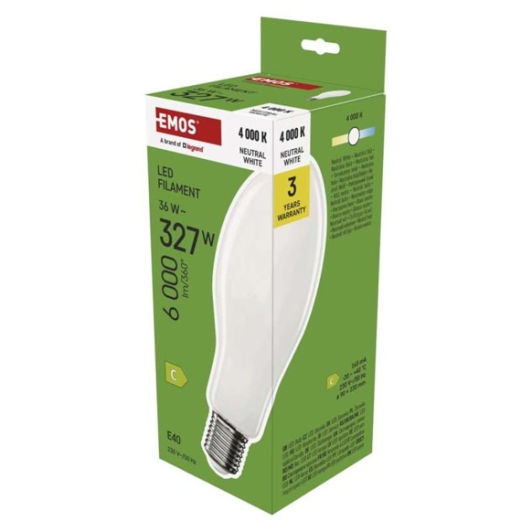 Żarówka E40 LED ED90 36W=327W biała neutralna 4000K 6000lm EMOS opakowanie