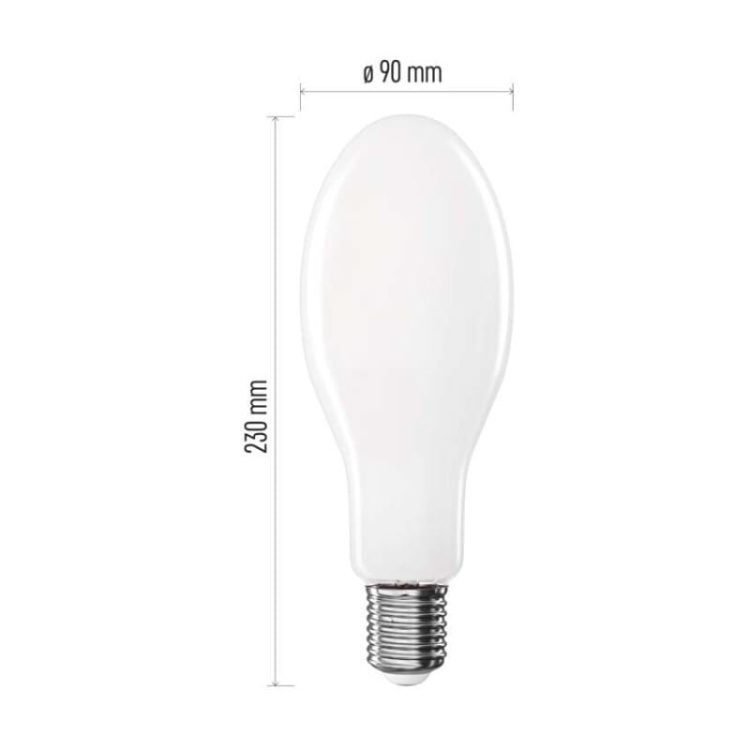 Żarówka E40 LED ED90 36W=327W biała neutralna 4000K 6000lm EMOS wymiary