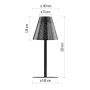 Lampa biurkowa LED GRACE 4,2W 4000K 200lm ładowalna IP44 Emos wymiary