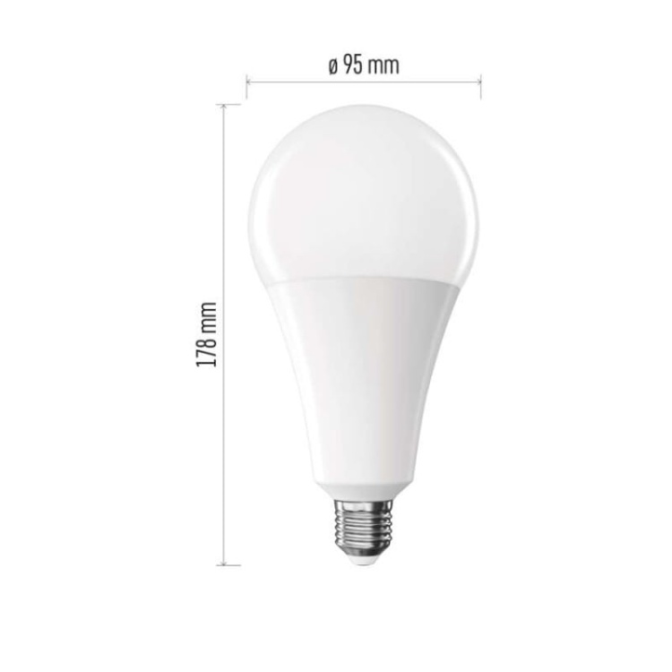 Żarówka LED E27 Classic A95 28W=200W biała neutralna 4000K 3452lm EMOS wymiary