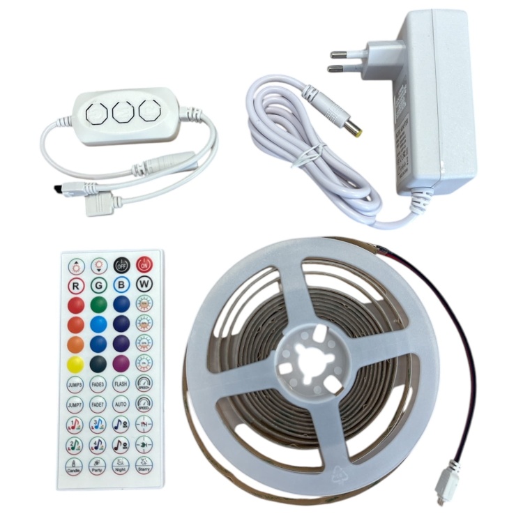 Zestaw taśma LED RGB 3m 45W 12V IP20 Ecolight EC61124