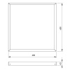 Ramka do montażu natynkowego paneli LED 60x60 typu backplate na klik biała G-TECH wymiary