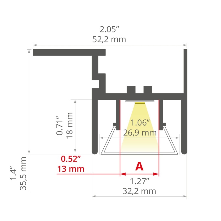 Profil FOLED-SUF / sufit napinany