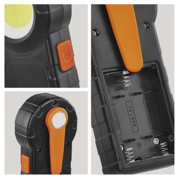Latarka plastikowa P4715 LED COB 3x AAA EMOS zbliżenia
