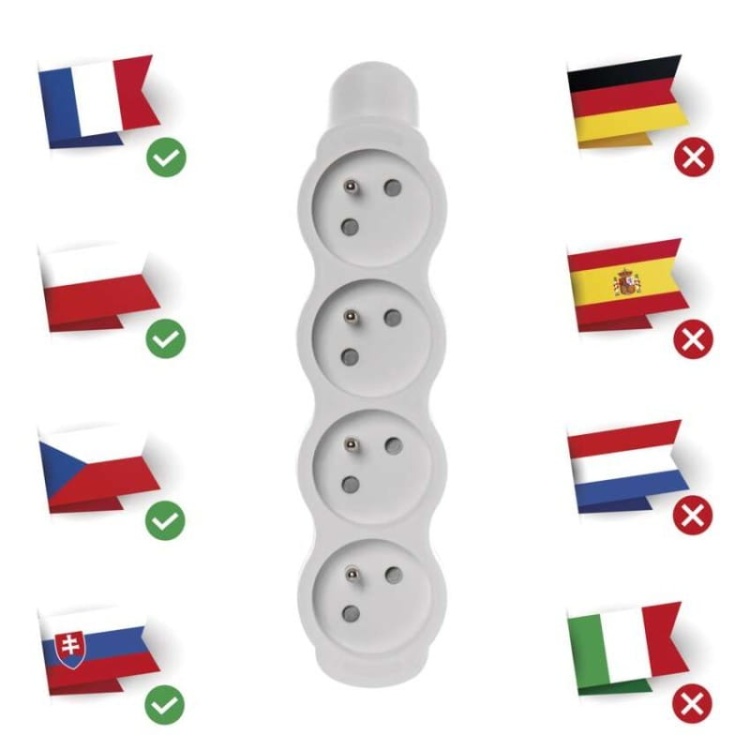 Gniazdo przenośne 4× 2P+PE Emos P0400N uniwersalność