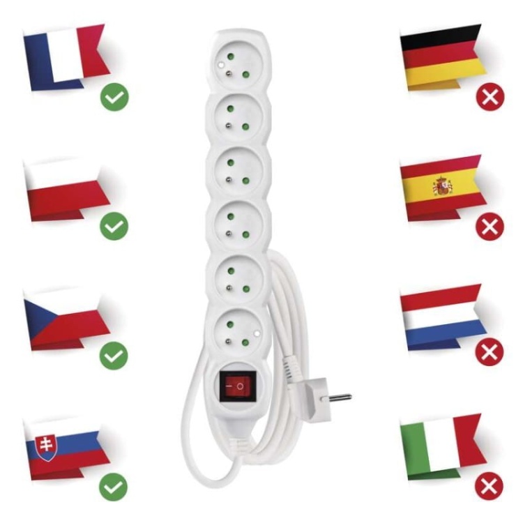 Przedłużacz P1613 z wyłącznikiem 6G 3m Emos uniwersalność