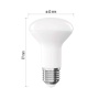 Żarówka LED E27 Classic R63 7W=60W biała neutralna 4000K 806lm EMOS wymiary