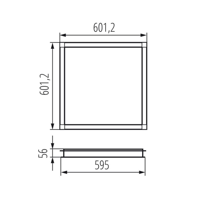 Ramka natynkowa ADTR SKY 60x60 biała h=56mm Kanlux 27618 wymiary