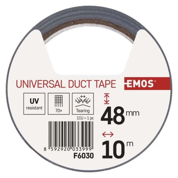Taśma uniwersalna DUCK TAPE 48mm 10m szara Emos F6030 wymiary