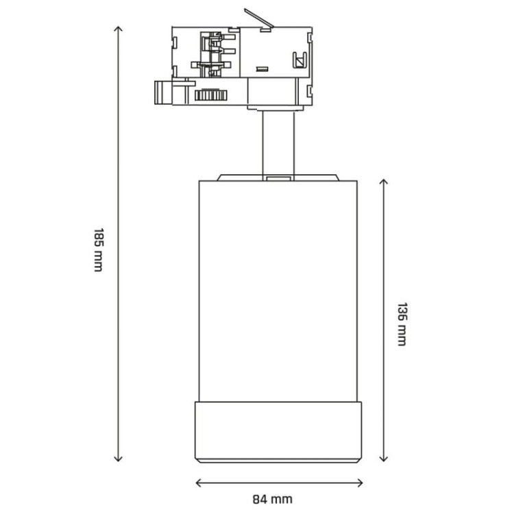 Reflektor PAVA BASIC 20W CCT 2225lm na szyny 3-fazowe biały Spectrum wymiary