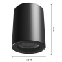 Oprawa natynkowa CHLOE GU10 czarna okrągła IP44 Spektrum wymiary