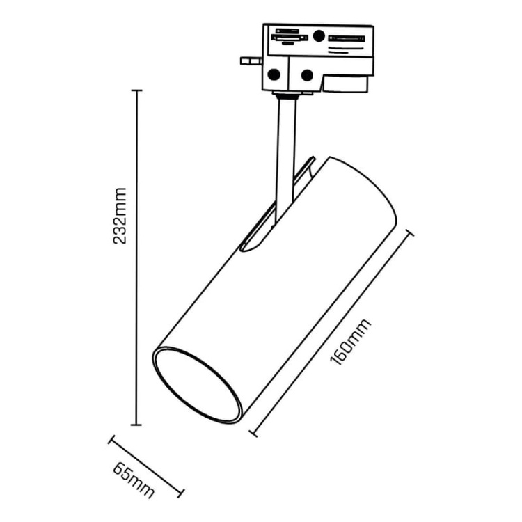 Reflektor MADARA LIBRA GU10 na szyny 3-fazowe czarny Spectrum wymiary