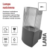 Oprawa elewacyjna ogrodowa LANA 22cm E27 max. 25W antracyt IP54 Emos informacje