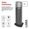 Słupek ogrodowy LANA 45cm E27 max. 25W antracyt IP54 Emos informacja