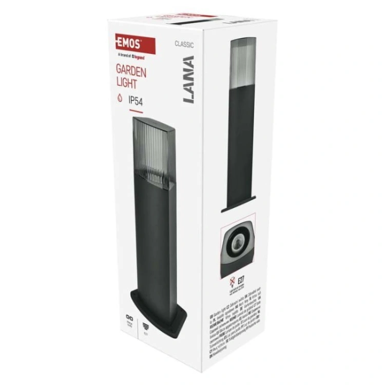 Słupek ogrodowy LANA 45cm E27 max. 25W antracyt IP54 Emos opakowanie