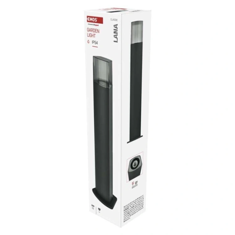Słupek ogrodowy lana 75cm E27 max. 25W antracyt IP54 Emos opakowanie