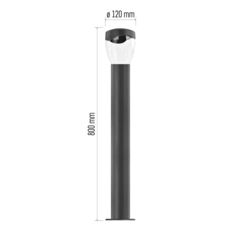 Słupek ogrodowy ARTEO 80cm E27 max. 15W antracyt IP44 Emos wymiary
