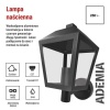 Oprawa elewacyjna ogrodowa ADENIA 28cm E27 15W IP44 czarna Emos informacje