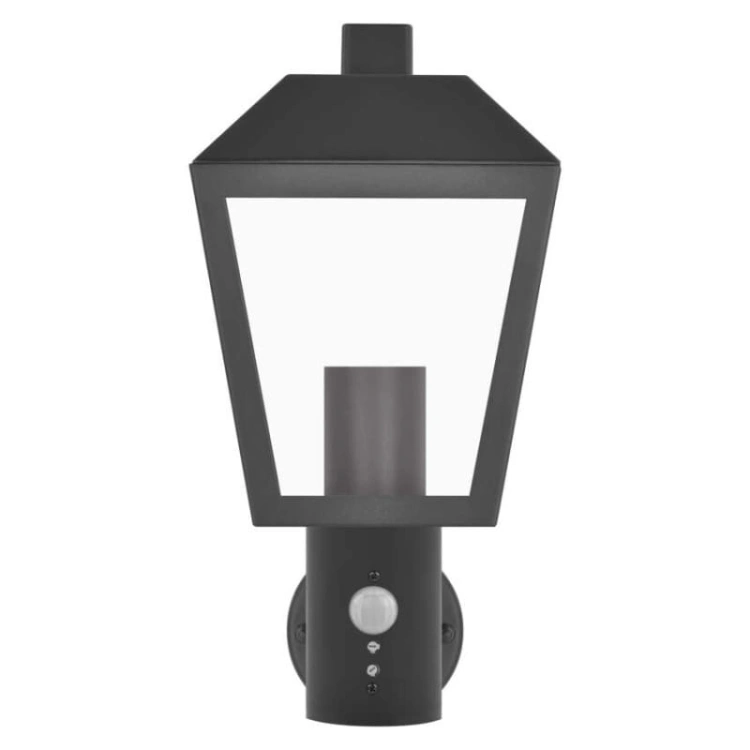 Oprawa elewacyjna ogrodowa ADENIA z czujnikiem PIR 30cm E27 15W IP44 czarna Emos front