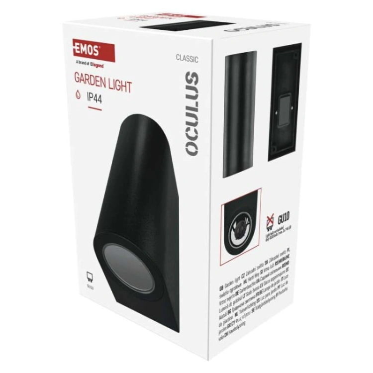 Oprawa naścienna dwukierunkowa OCULUS GU10 2x 35W IP44 czarna Emos opakowanie