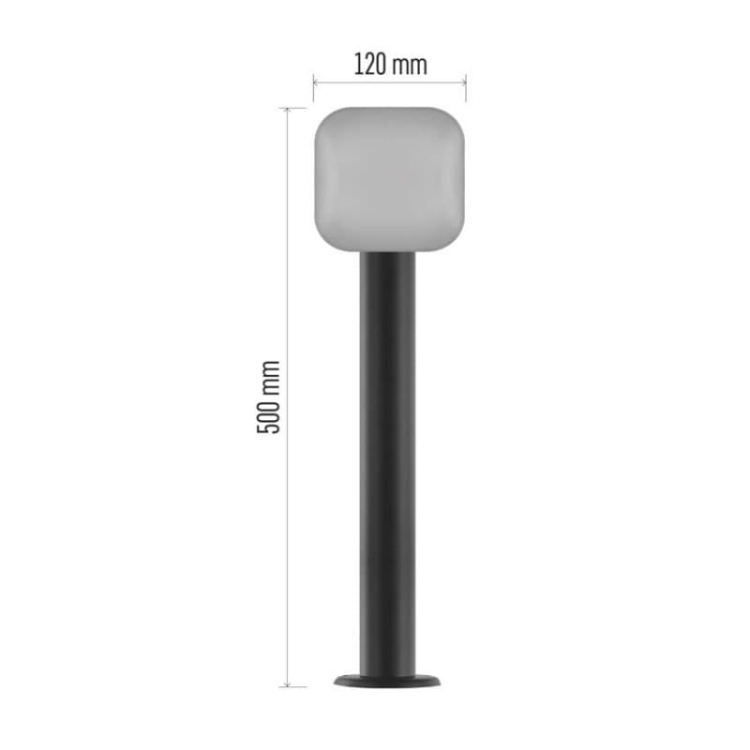 Słupek ogrodowy LED NIKA 50cm 12.5W 3000K 900lm antracyt IP44 Emos wymiary