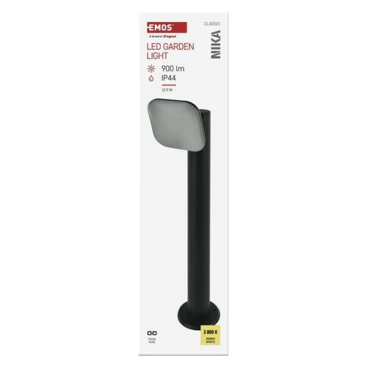 Słupek ogrodowy LED NIKA 50cm 12.5W 3000K 900lm antracyt IP44 Emos opakowanie