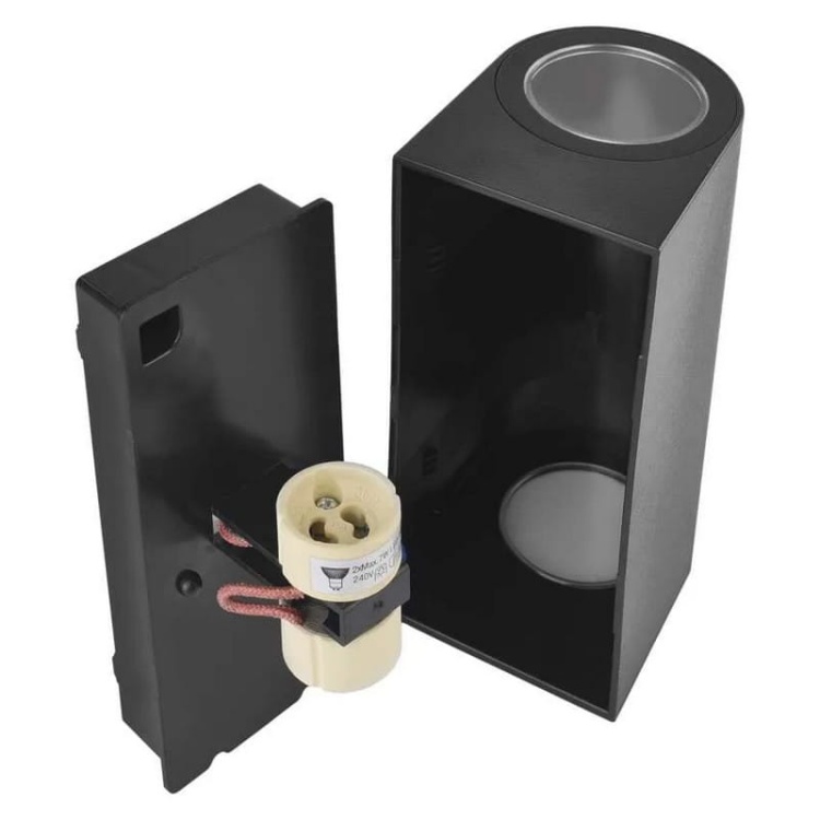 Oprawa naścienna dwukierunkowa OCULUS GU10 2x 35W IP44 czarna Emos montaż