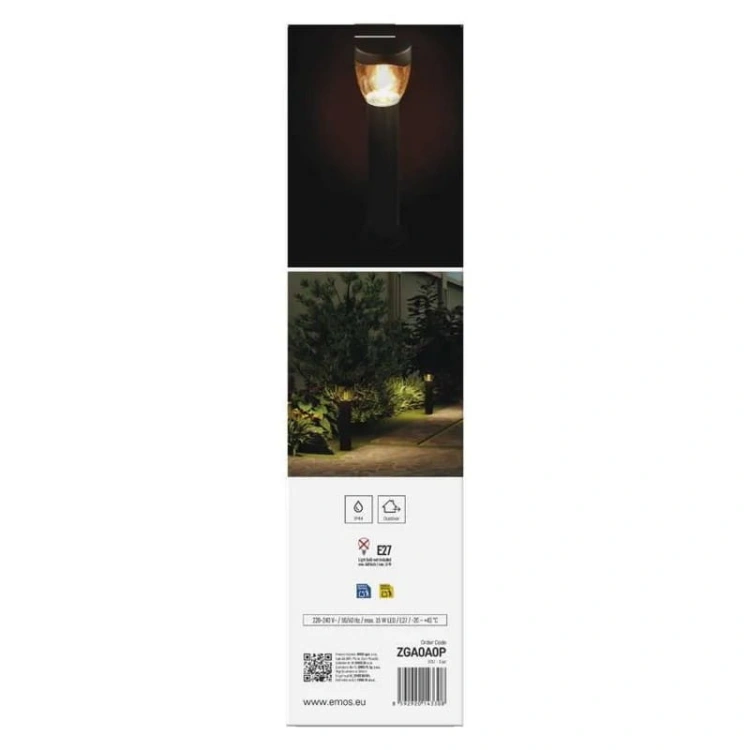 Słupek ogrodowy ARTEO 50cm E27 max. 15W antracyt IP44 Emos opakowanie