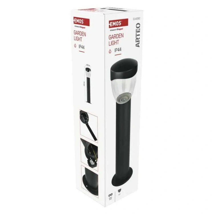 Słupek ogrodowy ARTEO 50cm E27 max. 15W antracyt IP44 Emos opakowanie