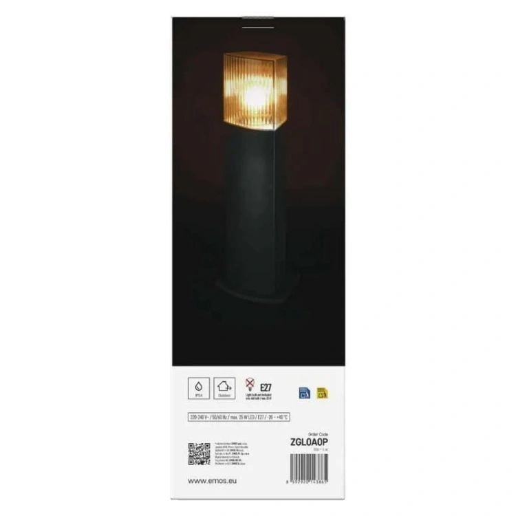 Słupek ogrodowy LANA 45cm E27 max. 25W antracyt IP54 Emos opakowanie