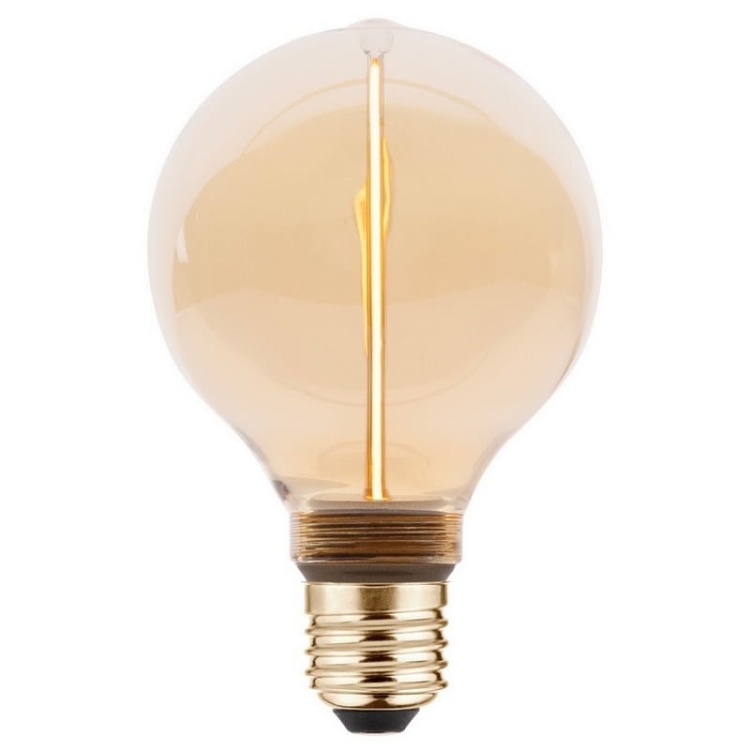 Żarówka LED G95 E27 2W 100lm b.ciepła 1800K 320° filament GTV zaświecona