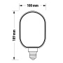Żarówka LED O100 E27 4W 190lm b.ciepła 1800K 320° filament GTV wymiary
