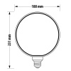 Żarówka LED G188 E27 4W 190lm b.ciepła 1800K 320° filament GTV wymiary