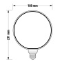 Żarówka LED G188 E27 4W 190lm b.ciepła 1800K 320° filament GTV wymiary