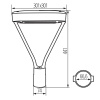 Oprawa parkowa LED PARCOLI 50W CCT 8000lm szara IP66 IK08 Kanlux 36435 wymiary