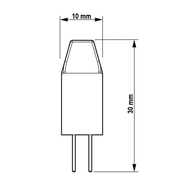 Żarówka LED G4 CorePro LEDcapsuleLV 1-10W G4 827 micro 2700K 100lm PHILIPS wymiary