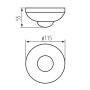Czujnik ruchu PIR sufitowy ZONA detekcja 360°/120° do 10m IP20 czarny Kanlux 37379 wymiary