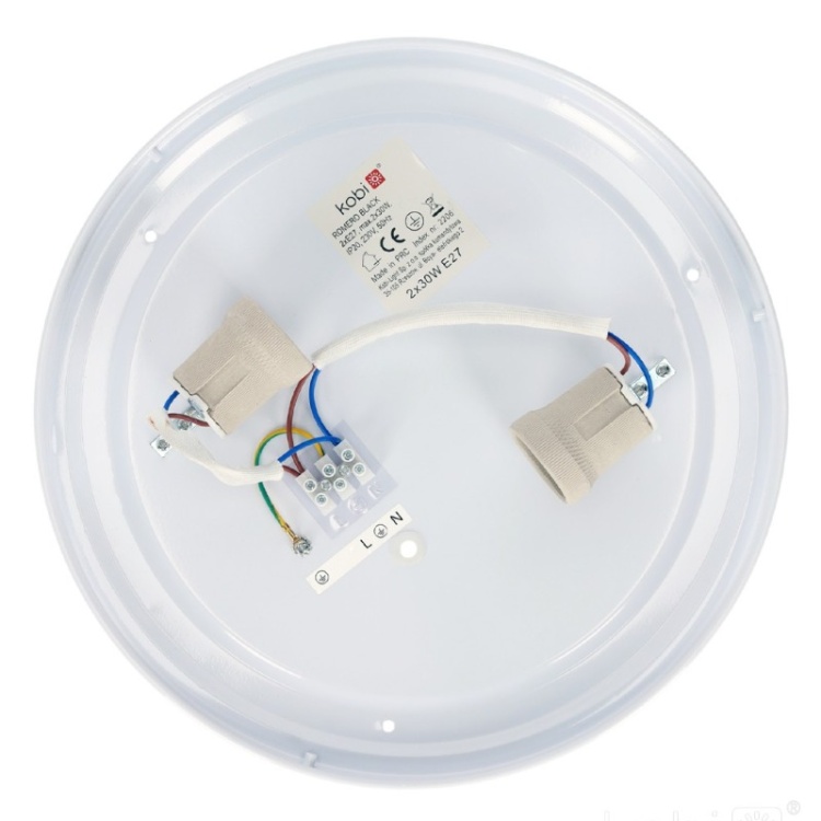 Plafon ROMERO 2xE27 czarna Kobi tył