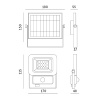 Naświetlacz z czujnikiem ruchu Solar LED NCS 10W 6500K IP65 LED2B wymiary