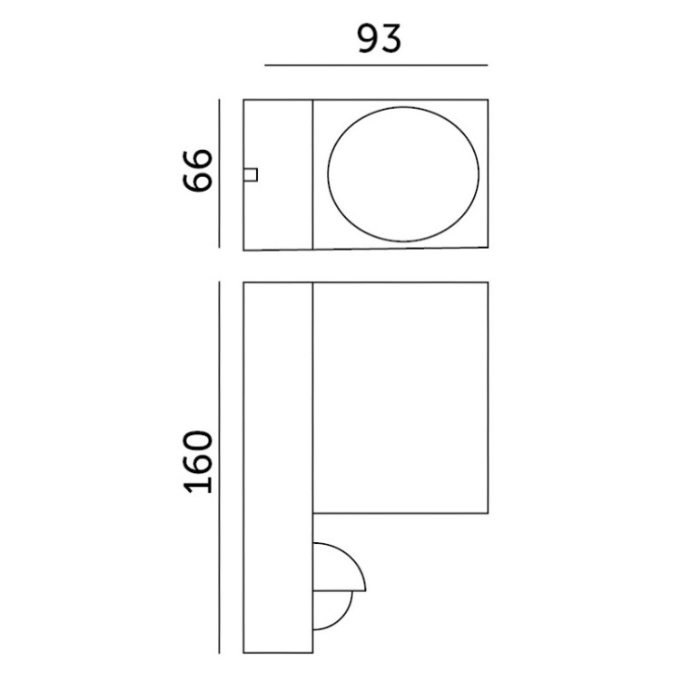 Kinkiet ogrodowy z czujnikiem ruchu QUAZAR 15 1xU10 LX IP44 czarny Kobi wymiary