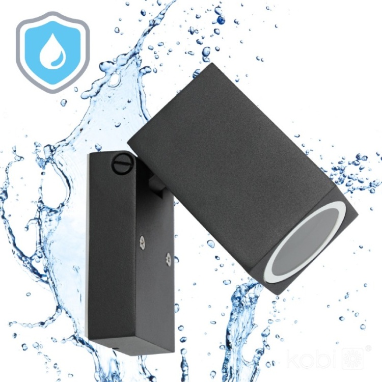 Kinkiet ogrodowy QUAZAR 15 1xGU10 IP44 czarny Kobi wodoodporność