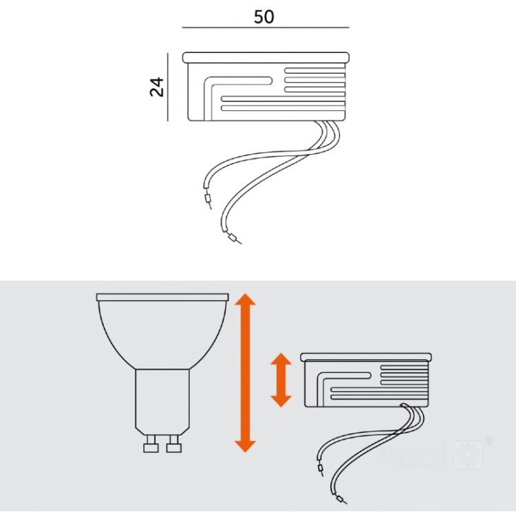 Wkład LED INSERT 5W 4000K mleczny Kobi infografika