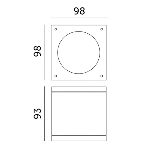 Lampa ogrodowa QUAZAR 17 1xGU10 IP44 szara Kobi wymiary