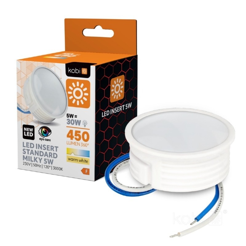 Wkład LED INSERT 5W 3000K mleczny Kobi opakowanie