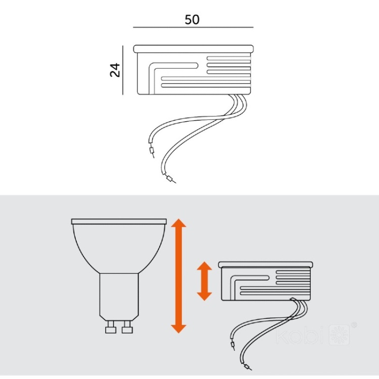 Wkład LED INSERT 6,5W 4000K mleczny Kobi infografika