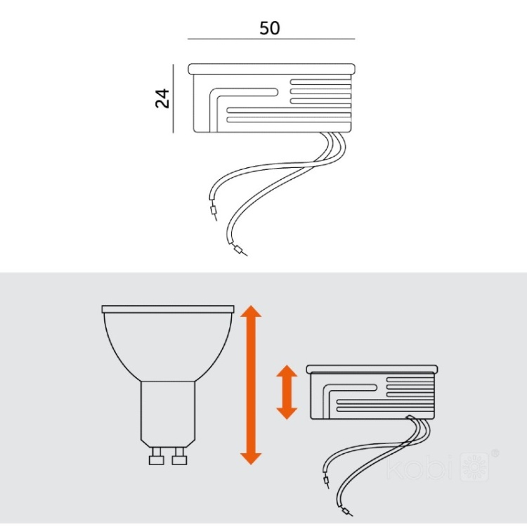 Wkład LED INSERT 6,5W 6000K mleczny Kobi infografika